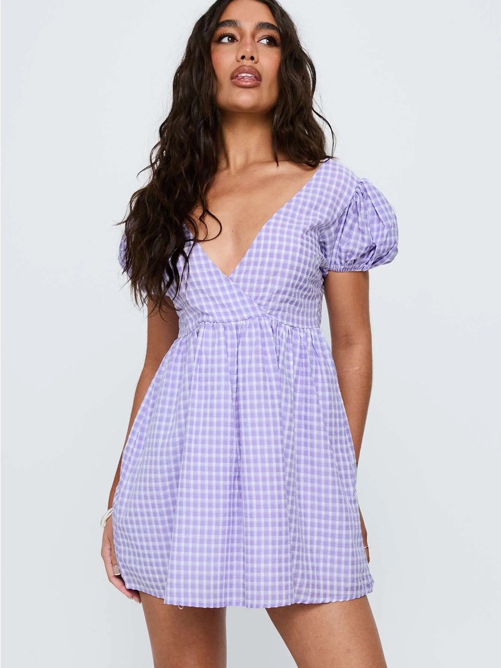 Princess Polly • Chavelle Puff Sleeve Gingham Mini Dress